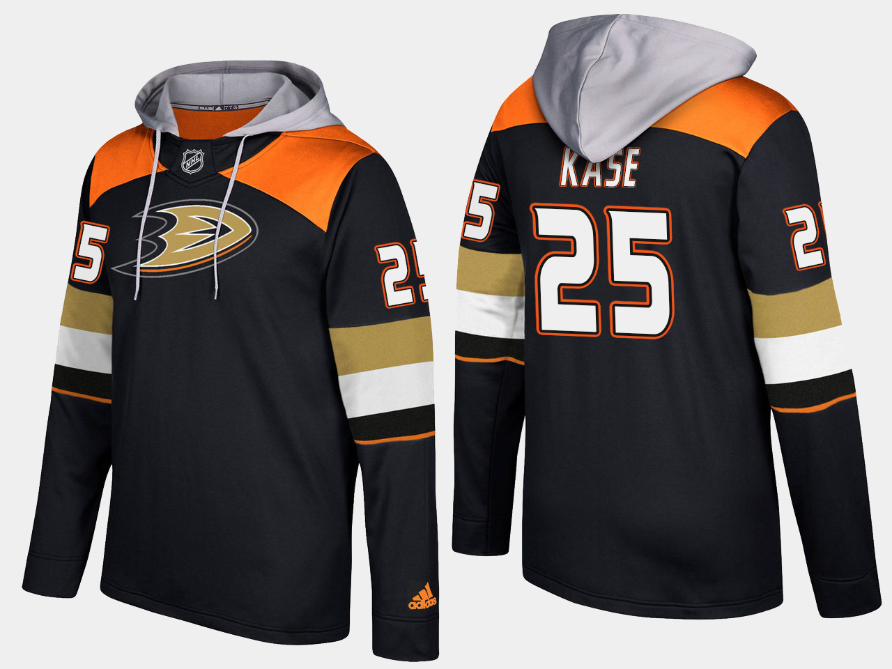 Men NHL Anaheim ducks 25 ondrej kase black hoodie